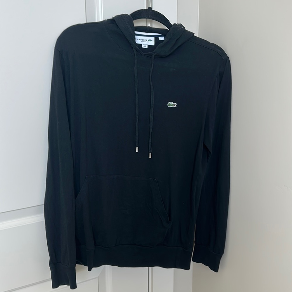 Lightweight black Lacoste hoodie
